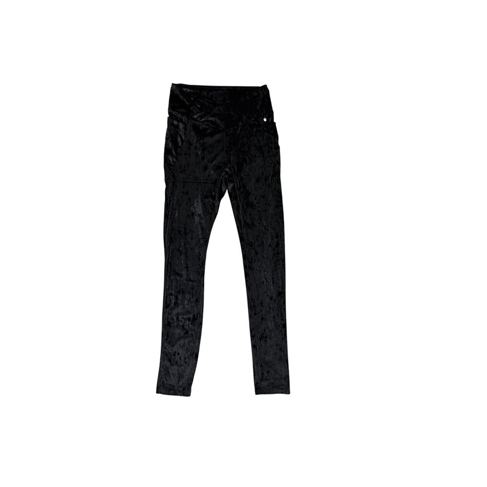 Fabletics Pants High Waist Crushed Velvet Velour Crossover Leggings Medium
